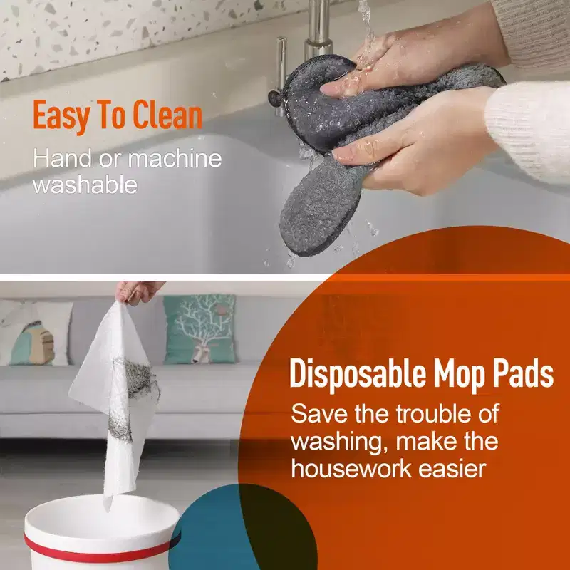 Wall Cleaning Mop with Disposable Pads  Triangular Design, Long Handle for High Reach, Ideal for Walls, Baseboards & Ceilings