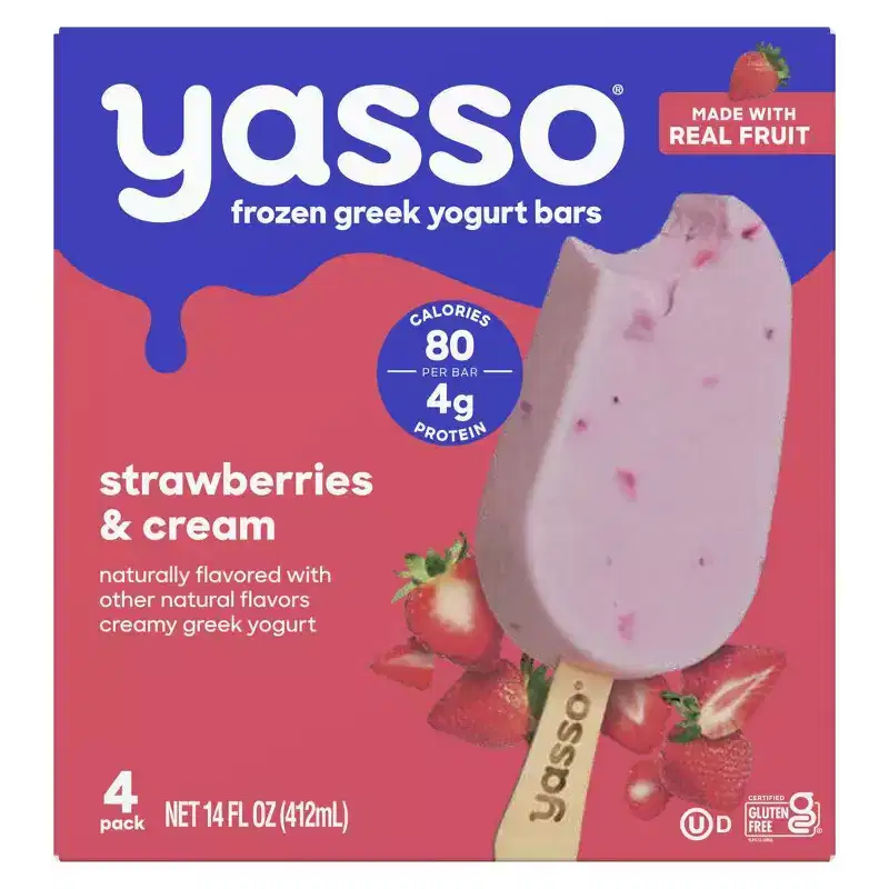 Yasso Frozen Greek Yogurt Strawberry and Cream Bars - 4pk/14 fl oz