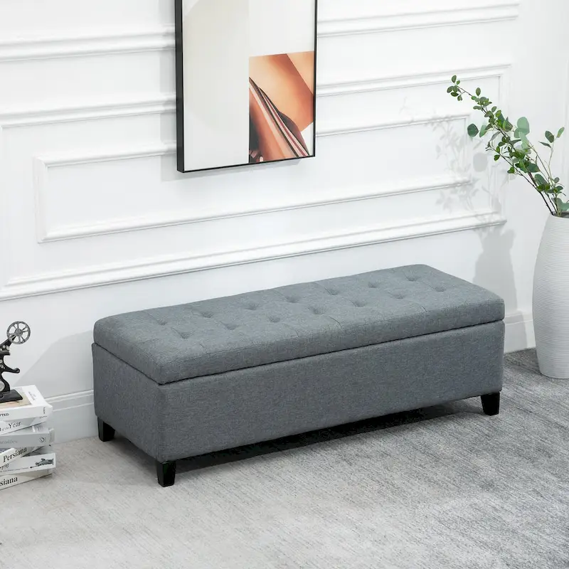 Holmden 51-inch Fabric Tufted Storage Ottoman Bench