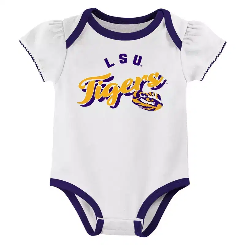 NCAA LSU Tigers Infant Girls' 3pk Bodysuit