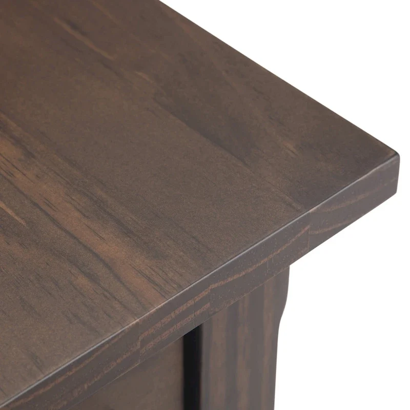 Solid Wood Narrow Side Table with 1 Drawer & Bottom Shelf, 14