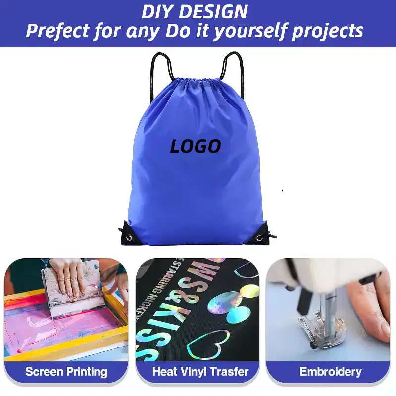 Narwey Drawstring Backpacks, 50 Pack  Bulk Drawstring Bags (50, Blue)