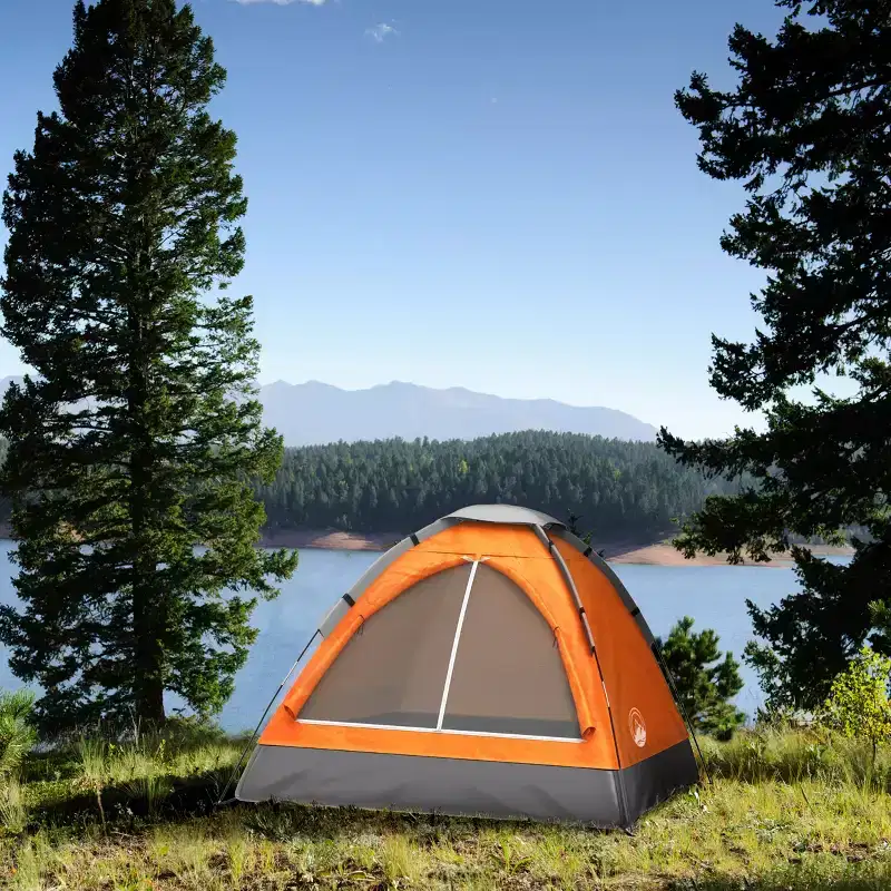 Leisure Sports 2-Person Dome Tent with Rain Fly and Carry Bag, Orange