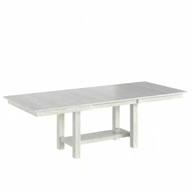 VECELO Rustic 7-Piece Extendable Dining Table Set for 6, Rubber Wood Table and 6 Armless Upholstered Dining Chairs, Gray