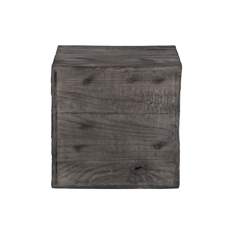 Rustic Square Wood Crate Side Table