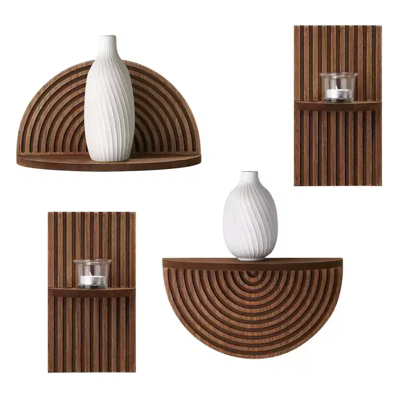 American Art Decor Set of 4 Half Circles Meet Right Angles Shelves