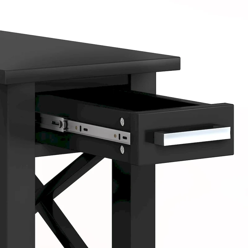 Solid Wood Narrow Side Table with 1 Drawer & Bottom Shelf, 14