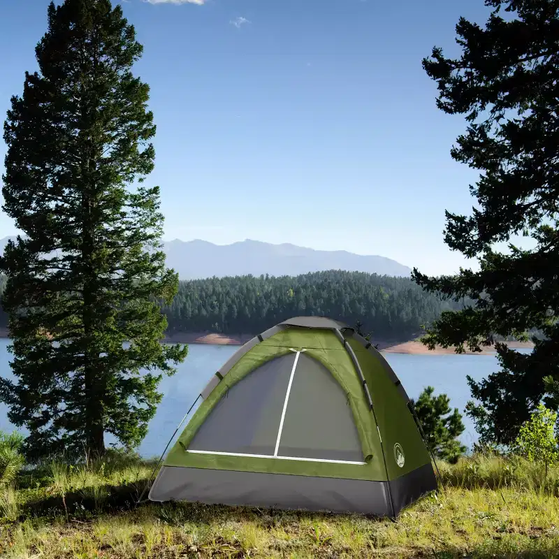 Leisure Sports 2-Person Dome Tent with Carrying Bag - Green/Gray
