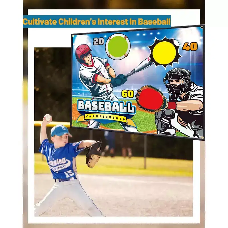 TITQWOP Sticky Baseball Toss Game Set  Indoor/Outdoor Throwing Toy with 3 Balls | Backyard, Birthday & Team Sports Gift for Kids Ages 3+