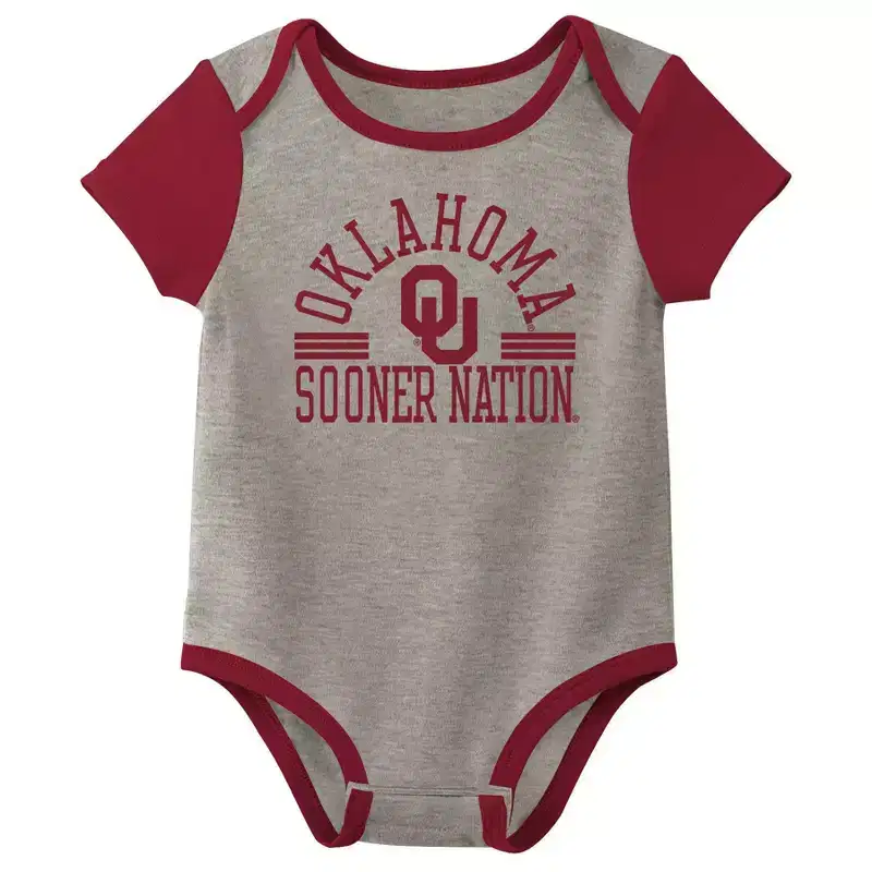NCAA Oklahoma Sooners Infant Boys' 3pk Bodysuit