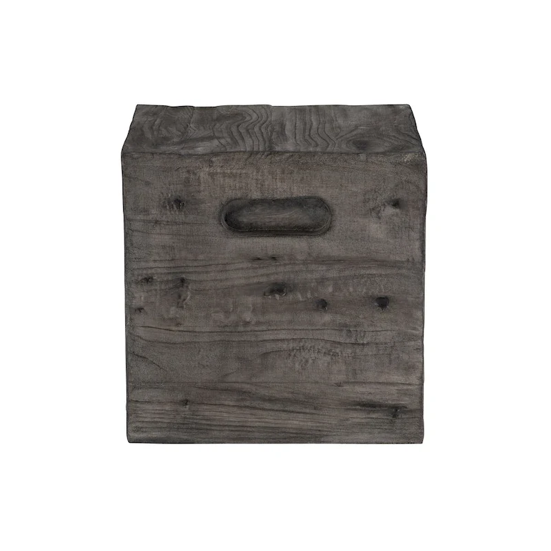 Rustic Square Wood Crate Side Table