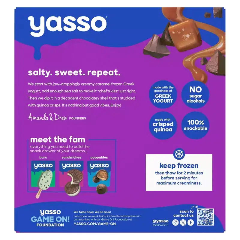 Yasso Frozen Greek Yogurt Indulgent Caramel Dark Chocolate Crunch - 4ct