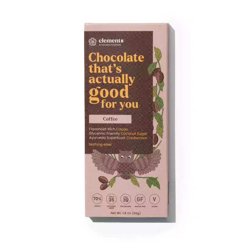 Elements Coffee 70% Dark Wellness Chocolate Bar