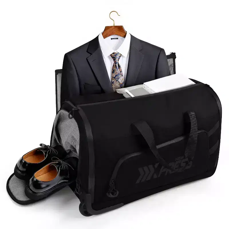 New York XPress GB-161, 2 in 1 Rolling Garment Bag with Wheels,Overnight Bags with Wheels,Rolling Duffle Bag w/Shoes Compartment