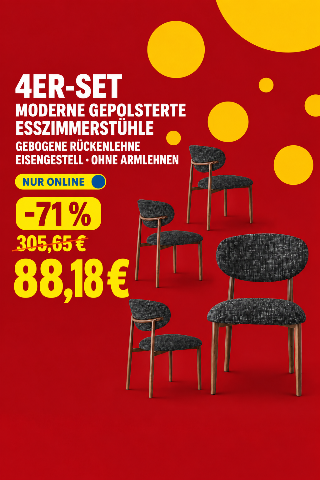 Chaises de salle &agrave; manger rembourr&eacute;es