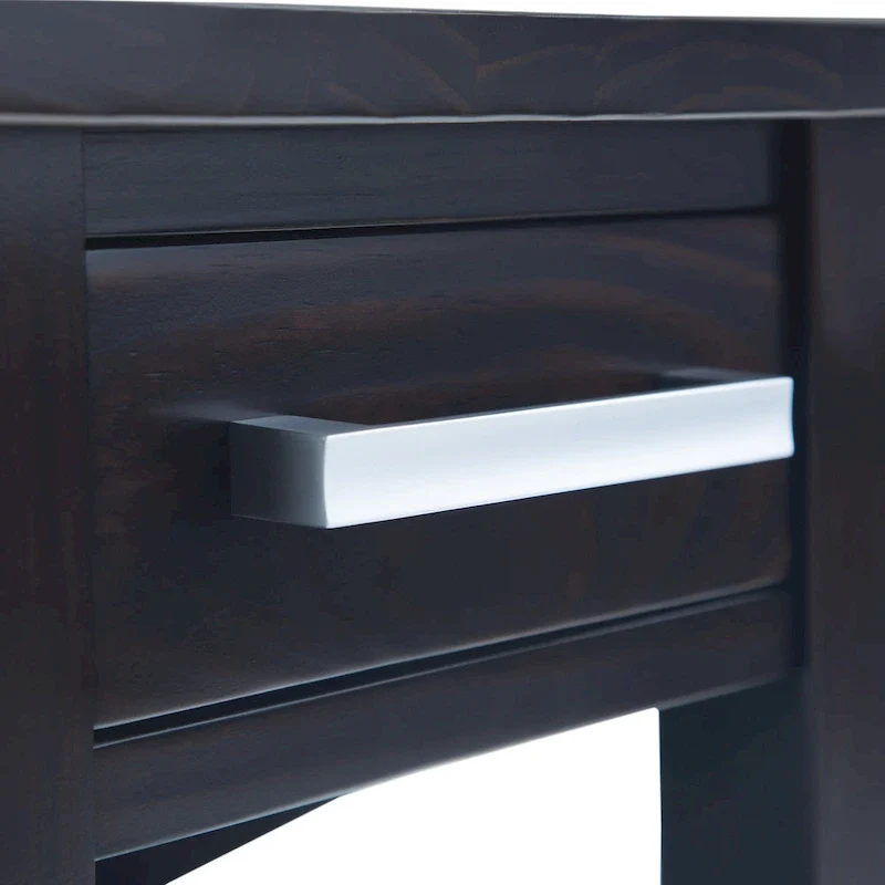 Solid Wood Narrow Side Table with 1 Drawer & Bottom Shelf, 14