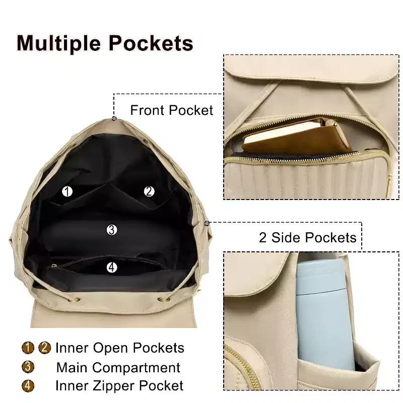 Narwey Mini Backpack Purse for Women, Small Nylon Backpacks Purse Ladies Backpacks Women Cute