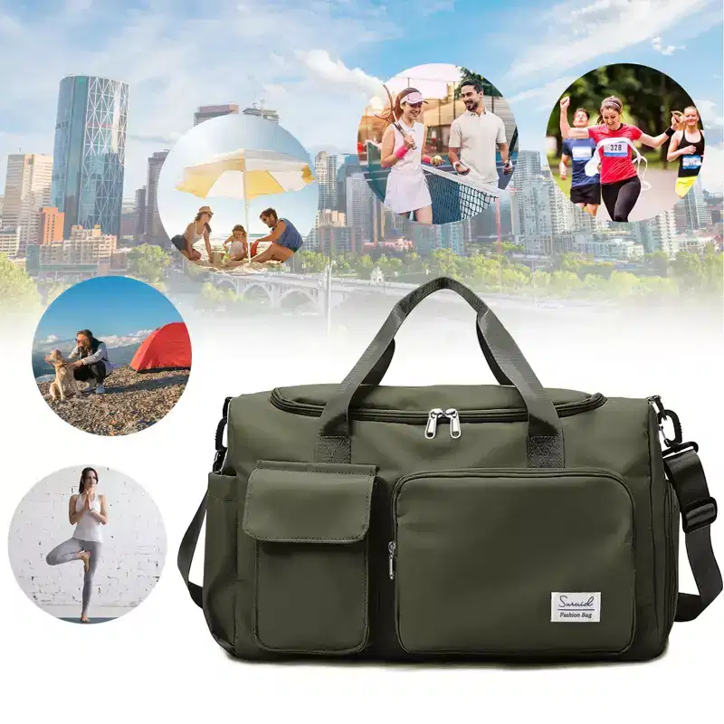 Narwey Travel Duffel Bag with Shoes Compartment Sports Gym Bag with Dry Wet Separated Pocket for Men and Women, Overnight Bag Weekender Bag